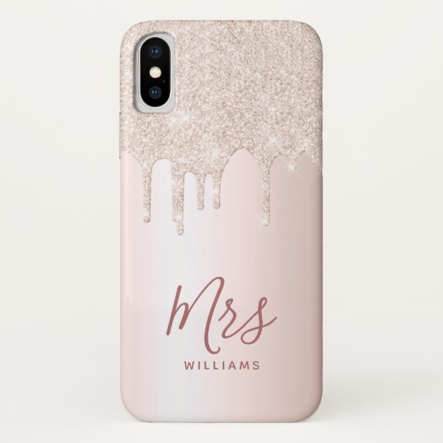 Coques Case-Mate iPhone Rose personnalisé Parties scintillant d'or Nouvell (Dos)