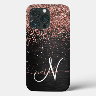 Case-Mate iPhone Case Rose personnalisé Parties scintillant or noir Étin