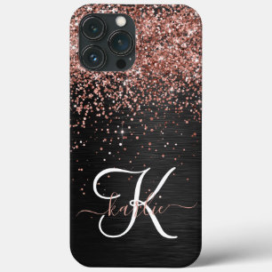 Case-Mate iPhone Case Rose personnalisé Parties scintillant or noir Étin