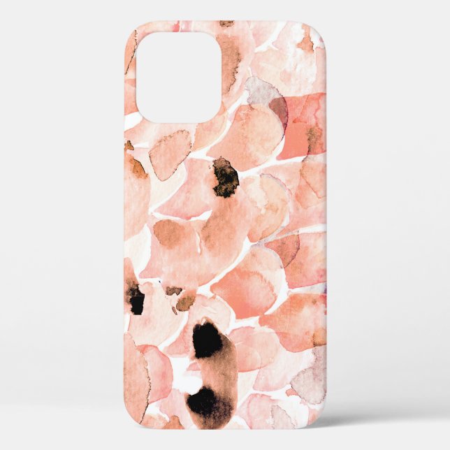Coques Case-Mate iPhone Rose, pivoine, feuille, motif aquarelle. (Verso)