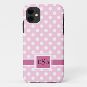 Case-Mate iPhone Case Rose Polkadot Monogramme mignon Moderne