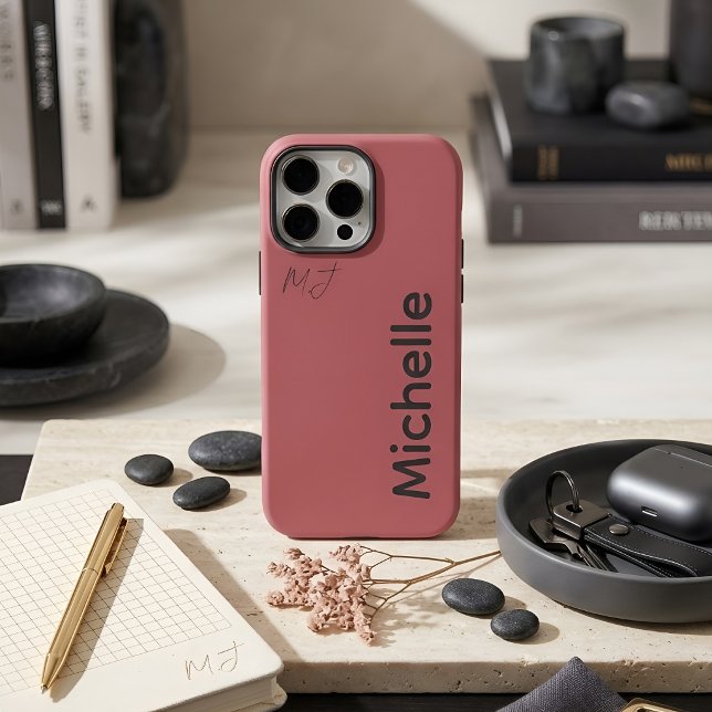 Coques Case-Mate iPhone Rose Poussiéreuse Pastel Moderne Esthétique Nom Pe (Créateur téléchargé)