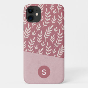 Case-Mate iPhone Case Rose Poussiéreux Monogramme Floral Élégant Duotone