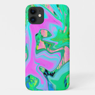 Case-Mate iPhone Case Rose Rétro et Art Liquide Bleu Clair sur Hydrangea