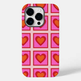 Coque Case-Mate iPhone Rose Retro Vintage À damiers Coeur Motif Y2K