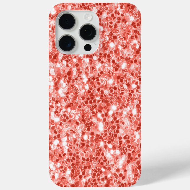 Coques Case-Mate iPhone Rose rose corail foncé parties scintillant scintil (Verso)