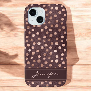 Case-Mate iPhone Case Rose Rose Gold - Bourgogne Polka Dot Motif