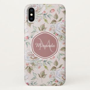 Case-Mate iPhone Case Rose rose pâle Motif avec Monogramme et nom