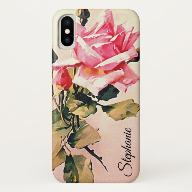 Coques Case-Mate iPhone Rose rose vintage (Dos)