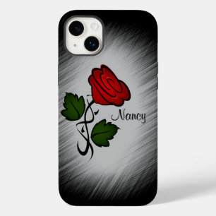 Coque Case-Mate iPhone Rose Rouge avec Nom