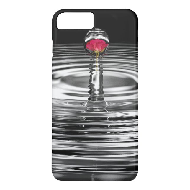 Coques Case-Mate iPhone rose rouge dans la gouttelette d'eau (Dos)