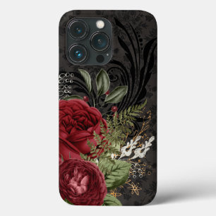 Case-Mate iPhone Case Rose rouge et noir d'inspiration gothique