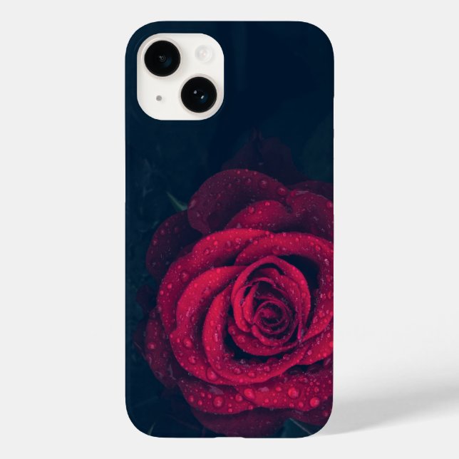 Coques Case-Mate iPhone Rose rouge, gouttes de pluie Mood Vibe (Verso)
