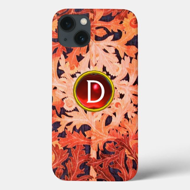 Coques Case-Mate iPhone ROSE ROUGE JOISÉ GEM MONOGRAM Art Nouveau Floral (Verso)