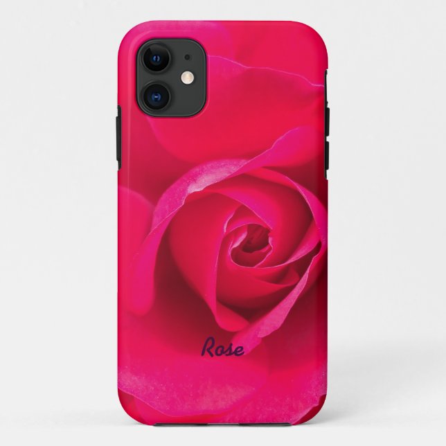 Coques Case-Mate iPhone Rose rouge romantique personnalisée v2 (Dos)
