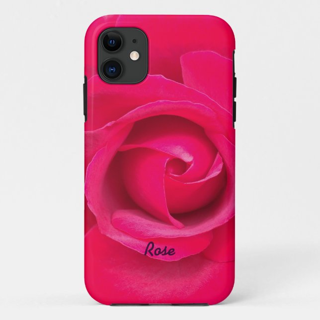 Coques Case-Mate iPhone Rose rouge rose romantique personnalisée (Dos)