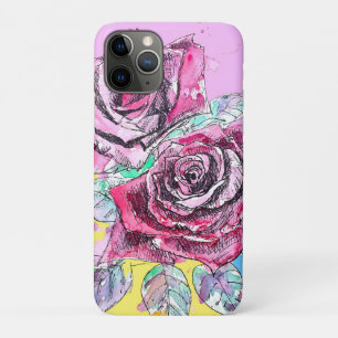 Case-Mate iPhone Case Rose Rouge Roses Aquarelle Florale Fleurs Fleur