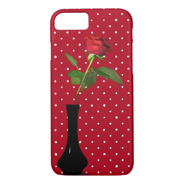 Coques Case-Mate iPhone rose rouge sur pois (Dos)