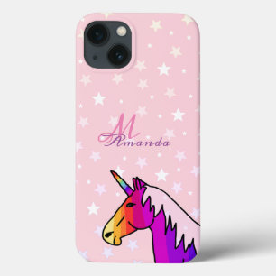 Case-Mate iPhone Case Rose Unicorn Stars Girly Kids Monogramme Nom