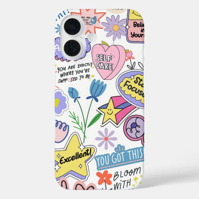 Coques Case-Mate iPhone Rose vert Jaune Illustrateur lumineux paisible (Verso)