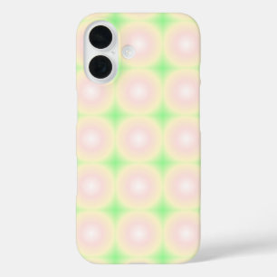 Coque Pour iPhone 16 Rose vert pâle Blanc 3D Optique Motif dégradé