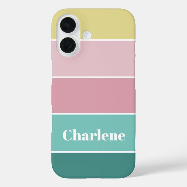 Coques Case-Mate iPhone rose vert personnalisé Couleur de l'été Blocs (Verso)