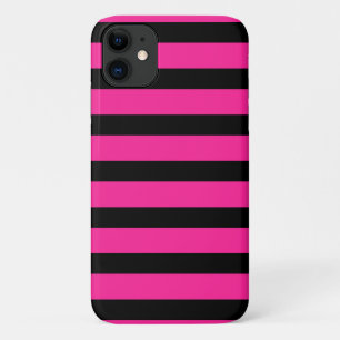 Case-Mate iPhone Case Rose vif et noir à rayures mode rayures soirée