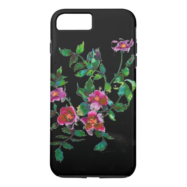 Coques Case-Mate iPhone Rose vintage - noir (Dos)