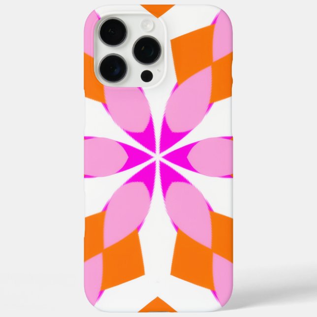 Coques Case-Mate iPhone Rose Violet Et Géométrique Florale Orange (Verso)