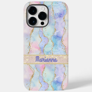 Coque Case-Mate iPhone Rose violet Pale Vert Aquarelle Parties scintillan