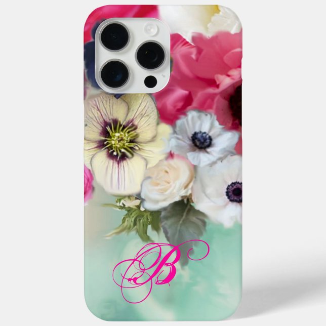 COQUES Case-Mate iPhone ROSES BLANCHES ET ROSES ET FLEURS D'ANÉMONE MONOGR (Verso)