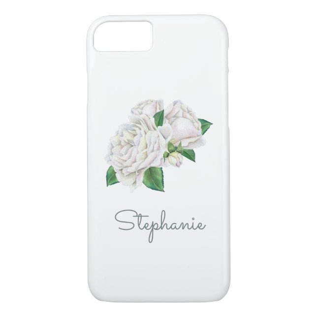 Coques Case-Mate iPhone Roses blanches Jolie aquarelle (Dos)