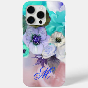 COQUE Case-Mate iPhone ROSES BLEU TURQUOISE ET FLEURS D'ANÉMONE BLANCHES 