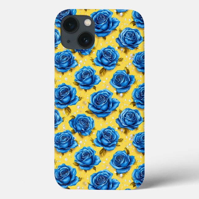 Coques Case-Mate iPhone Roses bleues 3d (Verso)