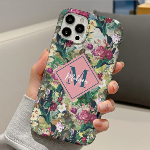 Coque Case-Mate iPhone Roses chic vintage jaune motif diamant