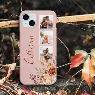 Coque Case-Mate iPhone Roses d'aquarelle fille 3 photos et nom