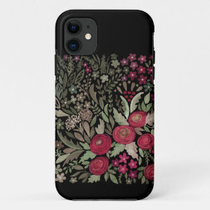 Case-Mate iPhone Case Roses d'aquarelle sur un arrière - plan noir, aqua