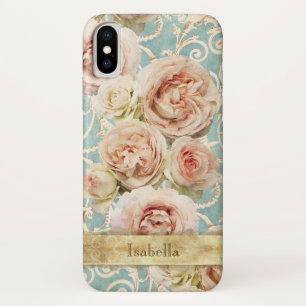 Coque Case-Mate Pour iPhone Roses de l'Héritier avec Damas Personnalisé