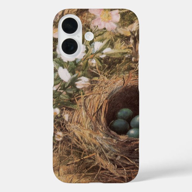 Coques Case-Mate iPhone Roses de nids d'oiseaux et de chiens par John Will (Verso)