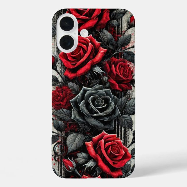 COQUES Case-Mate iPhone ROSES DE VALENTINE GOTHIQUE ROUGE ET NOIR (Verso)