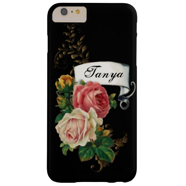 Coques Case-Mate iPhone Roses élégants et Feuilles d'or Personnalisé (Dos)