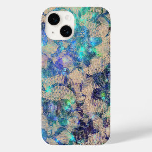 Coque Case-Mate iPhone Roses en dentelle bleue jolie