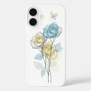Coque Pour iPhone 16 Roses en ligne pastel