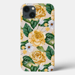 Case-Mate iPhone Case Roses et vernis jaunes en aquarelle