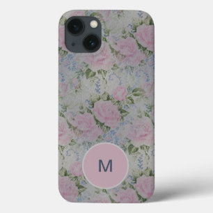 Case-Mate iPhone Case Roses floraux rose Nom Vintage Monogramme Coque-Ma