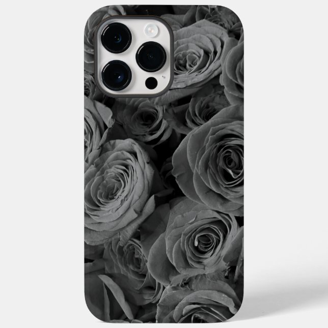 Coques Case-Mate iPhone Roses gris, photo florale grise (Verso)