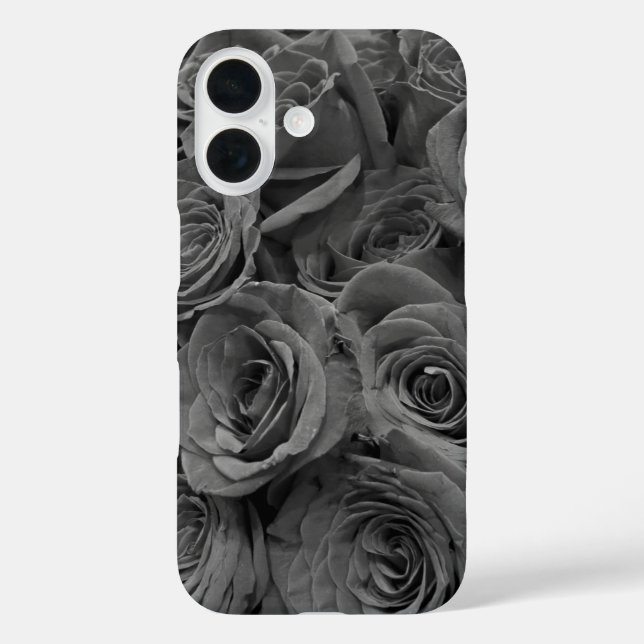 Coques Case-Mate iPhone Roses gris, photo florale grise (Verso)