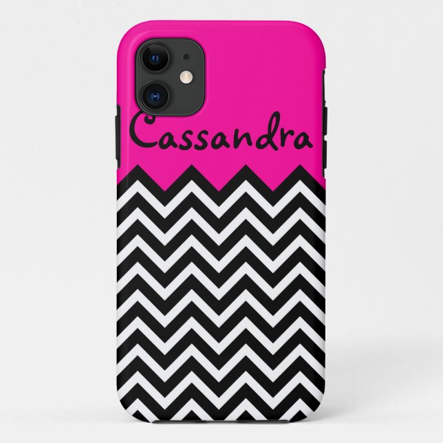 Coques Case-Mate iPhone Roses indien et noir Chevron élégant rétro (Dos)