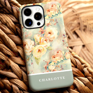 Coque iPhone 16 Pro Max Roses Jaunes Chic Personnalisé Floral 