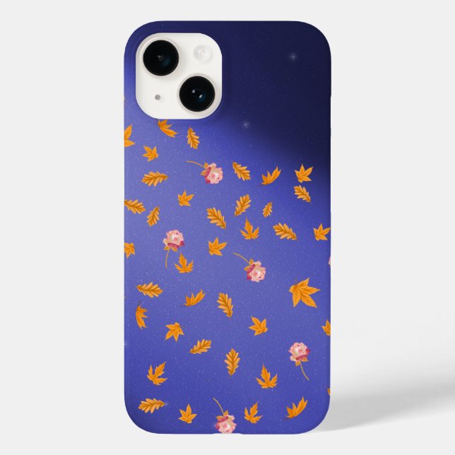 Coques Case-Mate iPhone Roses lune et feuilles d'automne (Verso)